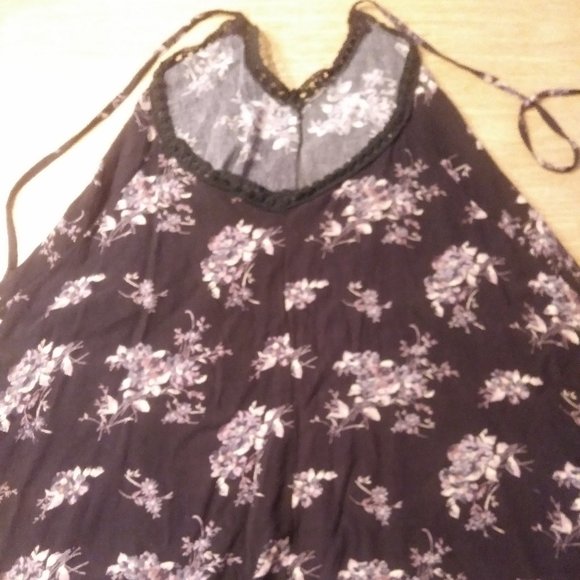 Girls Black Print Halter - Picture 3 of 3